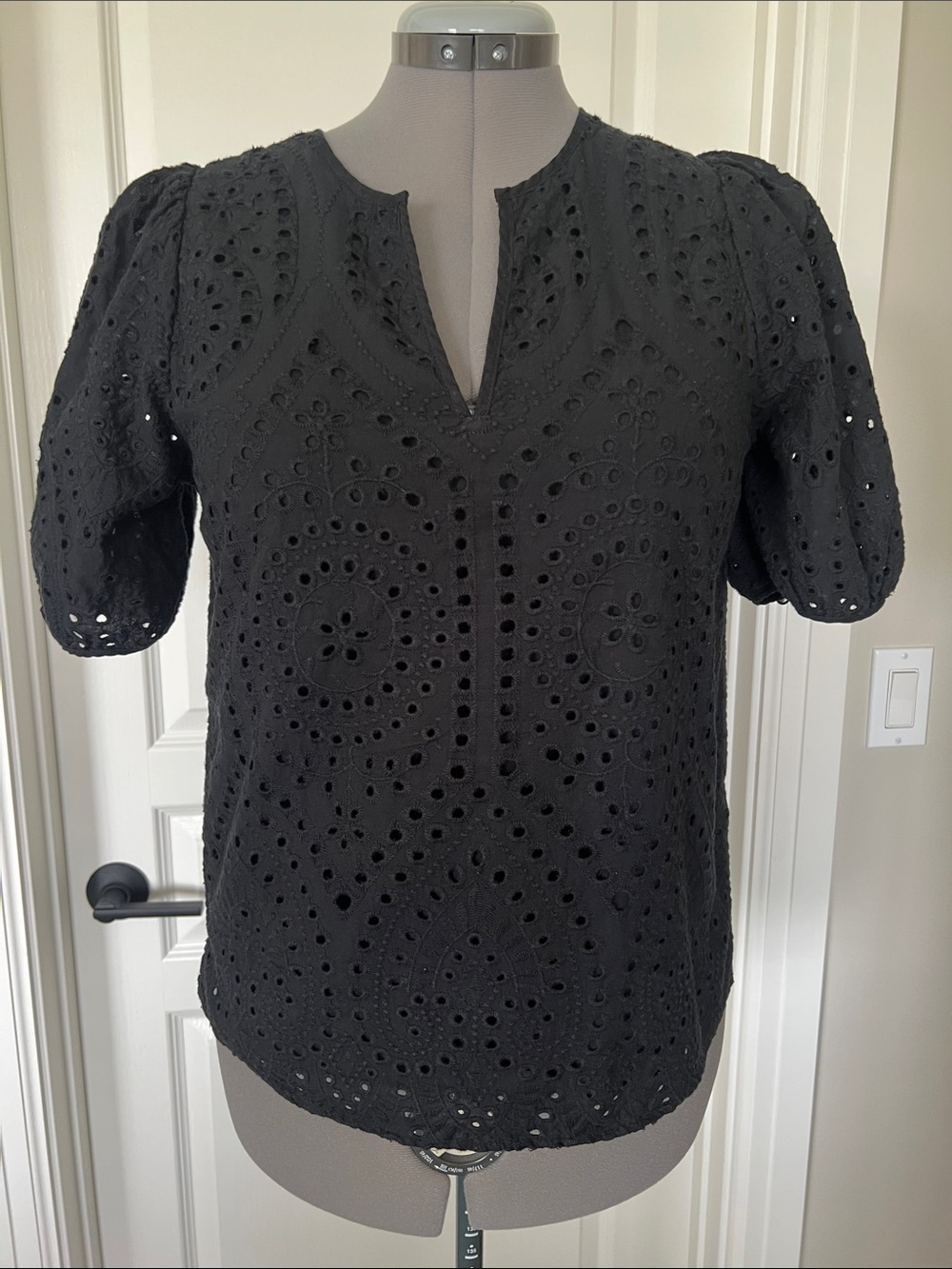 Banana Republic Black Eyelet Blouse